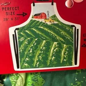 Blue Q Green Farm Scene Apron “farm to table” NWT